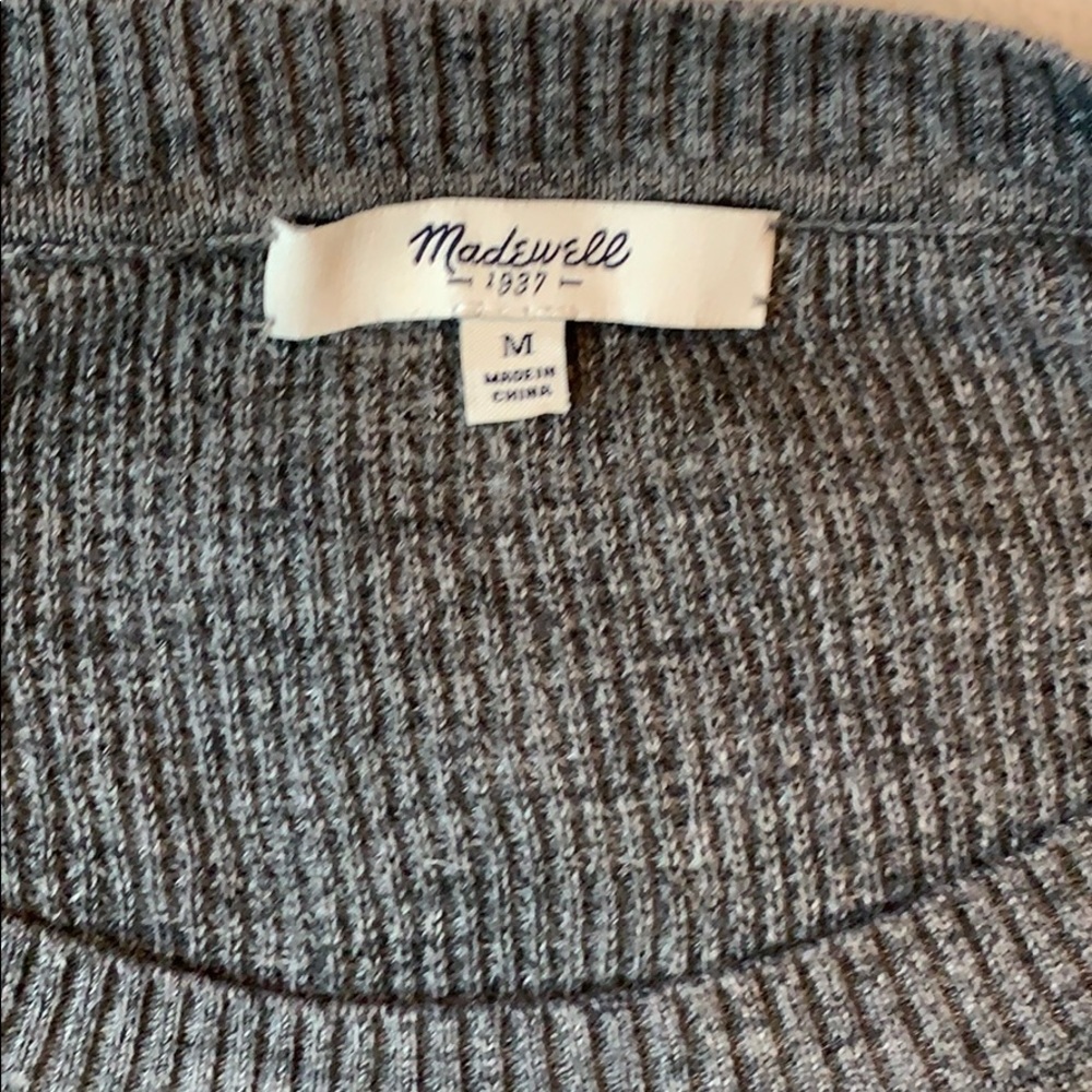 MADEWELL Waffle Knit Sweater Gray M